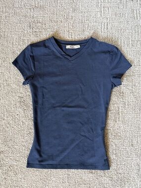 Cotton On Women's Navy V-Neck Short Sleeve Tee